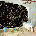 Gold And Black Aquarius Sign Print Wall Sticker