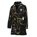 Gold And Black Aquarius Sign Print Women's Bathrobe