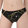 Gold And Black Aquarius Sign Print Women's Panties