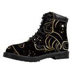 Gold And Black Aquarius Sign Print Work Boots