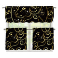 Gold And Black Aries Sign Print 3 Piece Kitchen Curtains