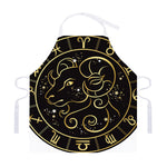 Gold And Black Aries Sign Print Adjustable Apron
