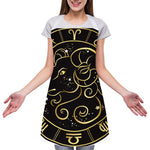 Gold And Black Aries Sign Print Adjustable Apron