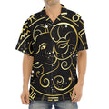 Gold And Black Aries Sign Print Aloha Shirt