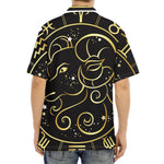 Gold And Black Aries Sign Print Aloha Shirt