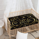 Gold And Black Aries Sign Print Baby Crib Sheet