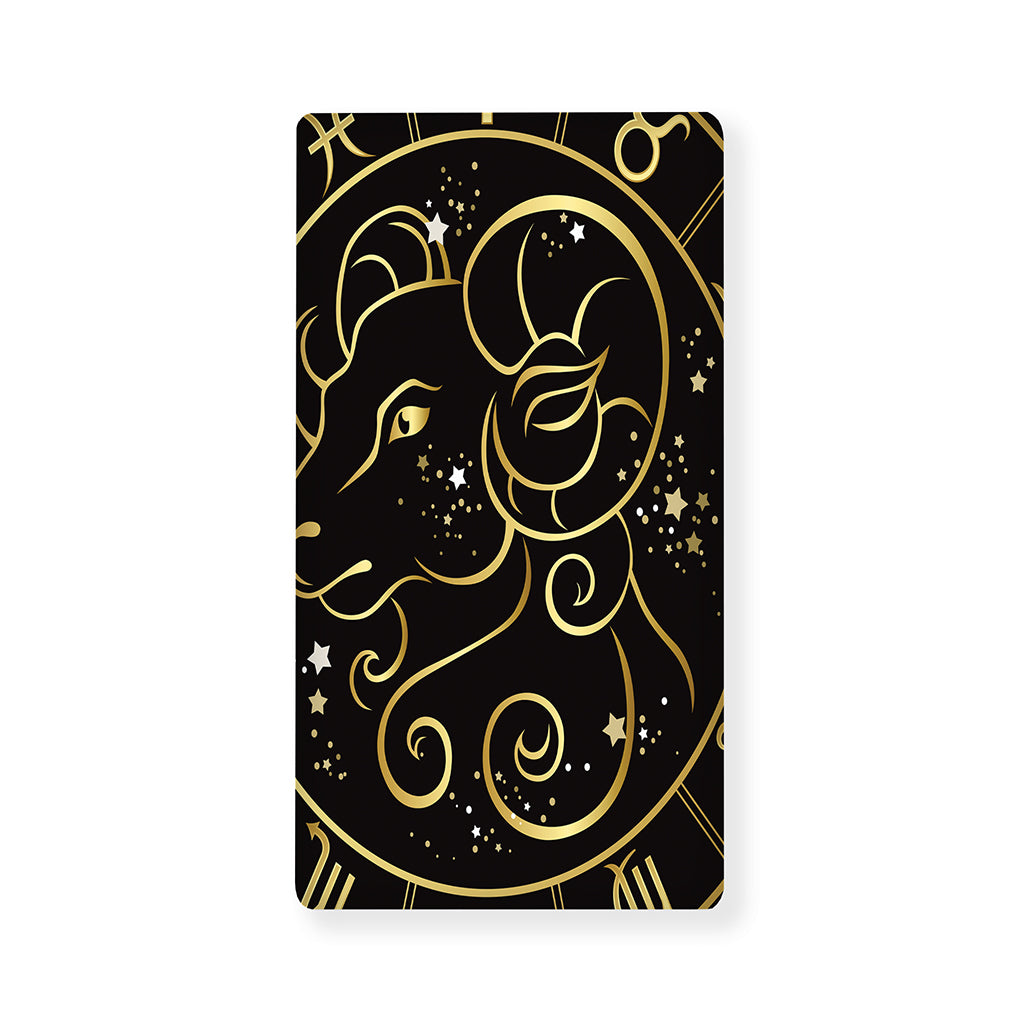 Gold And Black Aries Sign Print Baby Crib Sheet