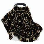 Gold And Black Aries Sign Print Baby Seat Cover