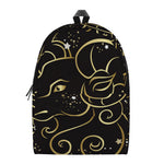 Gold And Black Aries Sign Print Backpack
