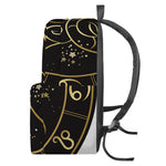 Gold And Black Aries Sign Print Backpack