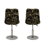 Gold And Black Aries Sign Print Bar Stool Covers