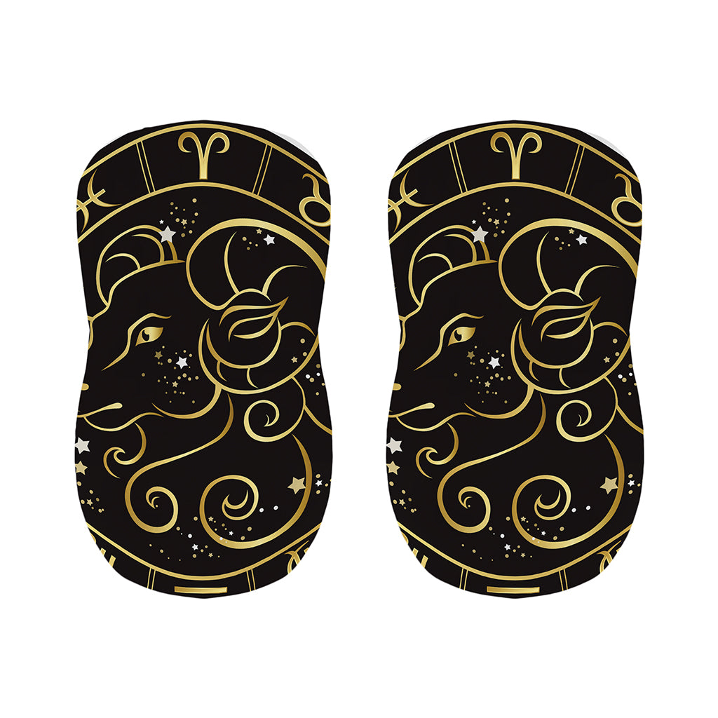 Gold And Black Aries Sign Print Bar Stool Covers