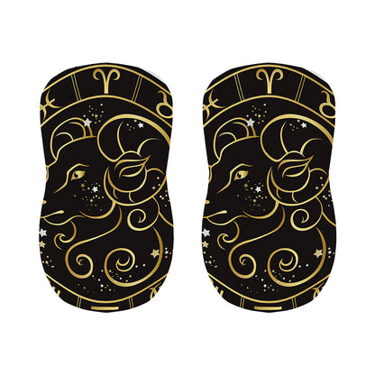Gold And Black Aries Sign Print Bar Stool Covers