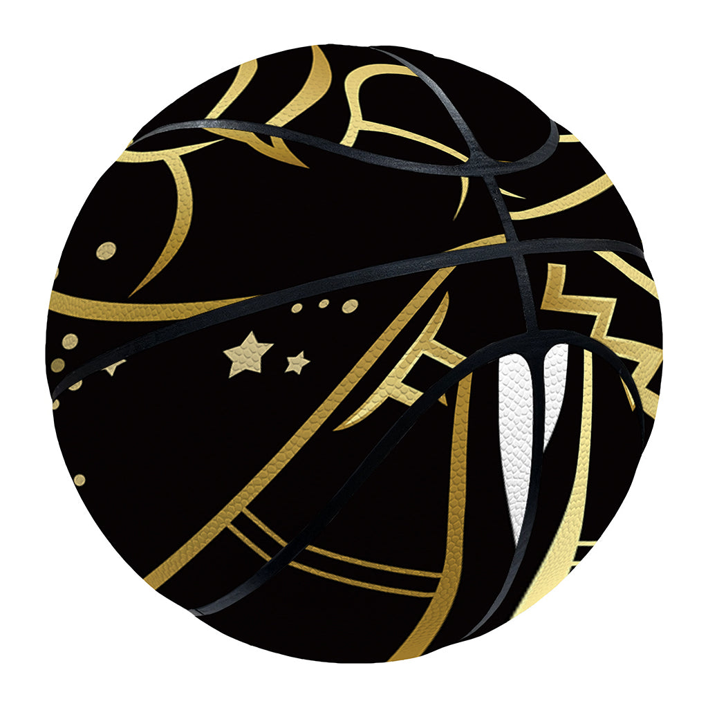 Gold And Black Aries Sign Print Basketball