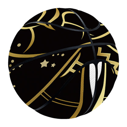 Gold And Black Aries Sign Print Basketball