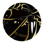 Gold And Black Aries Sign Print Basketball
