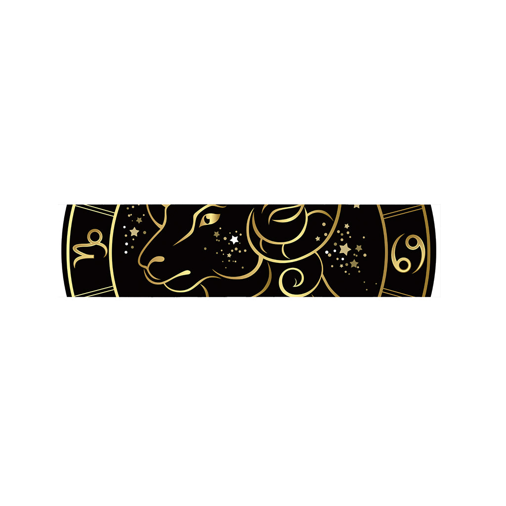 Gold And Black Aries Sign Print Bed Runner