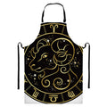 Gold And Black Aries Sign Print Bib Apron With Pocket