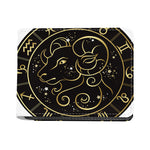 Gold And Black Aries Sign Print Bifold Wallet