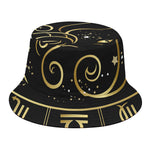 Gold And Black Aries Sign Print Bucket Hat