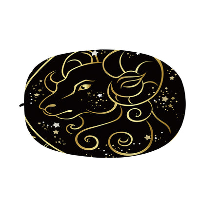 Gold And Black Aries Sign Print Car Side Mirror Covers