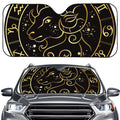 Gold And Black Aries Sign Print Car Windshield Sun Shade