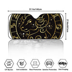 Gold And Black Aries Sign Print Car Windshield Sun Shade