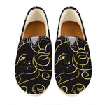 Gold And Black Aries Sign Print Casual Shoes