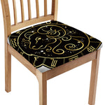 Gold And Black Aries Sign Print Chair Cushion Cover