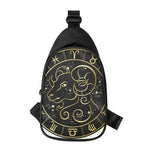 Gold And Black Aries Sign Print Chest Bag