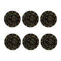 Gold And Black Aries Sign Print Coaster Set