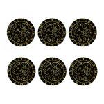 Gold And Black Aries Sign Print Coaster Set