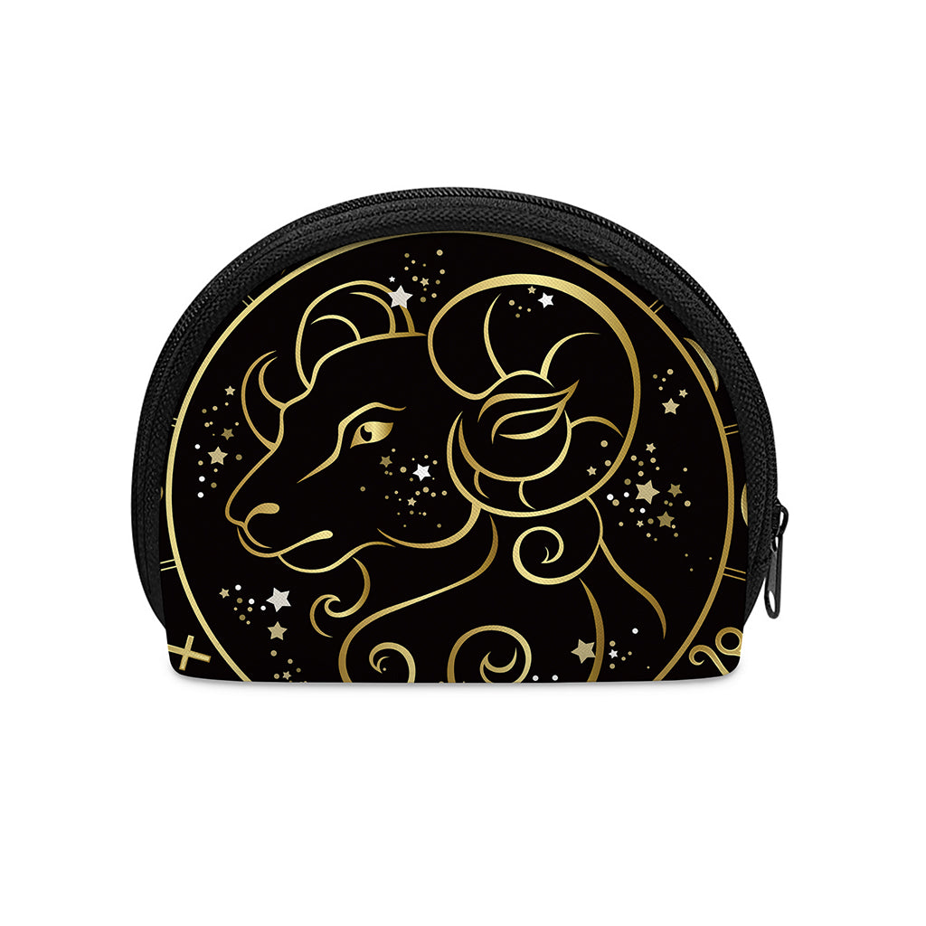 Gold And Black Aries Sign Print Coin Purse