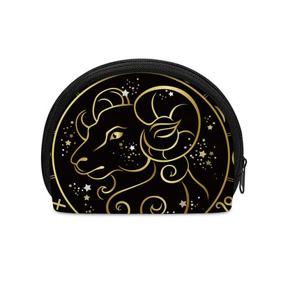 Gold And Black Aries Sign Print Coin Purse