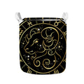 Gold And Black Aries Sign Print Collapsible Laundry Basket