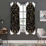 Gold And Black Aries Sign Print Curtain