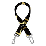 Gold And Black Aries Sign Print Dog Seat Belt
