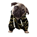 Gold And Black Aries Sign Print Dog Zip Up Hoodie