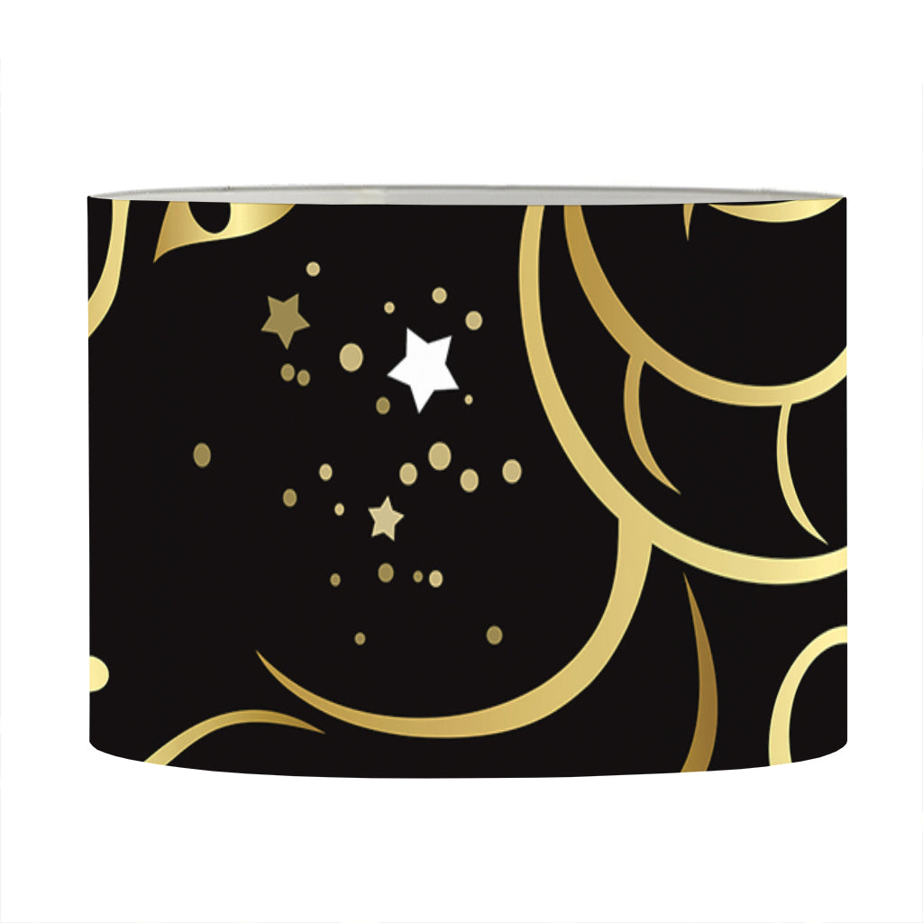 Gold And Black Aries Sign Print Drum Lamp Shade