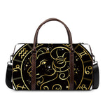 Gold And Black Aries Sign Print Duffle Bag