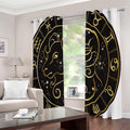Gold And Black Aries Sign Print Extra Wide Grommet Curtains