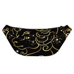 Gold And Black Aries Sign Print Fanny Pack