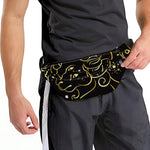Gold And Black Aries Sign Print Fanny Pack