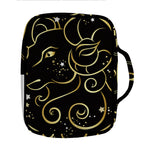 Gold And Black Aries Sign Print Front Pocket Bible Bag
