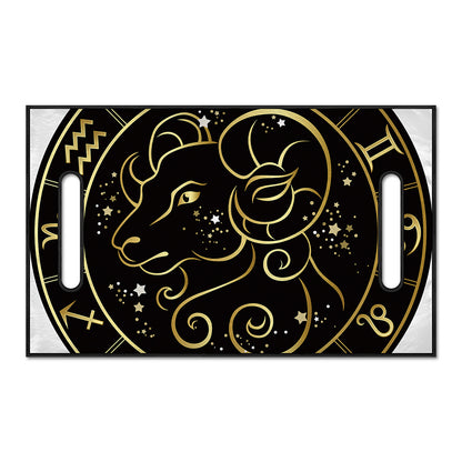 Gold And Black Aries Sign Print Golf Cart Seat Cover