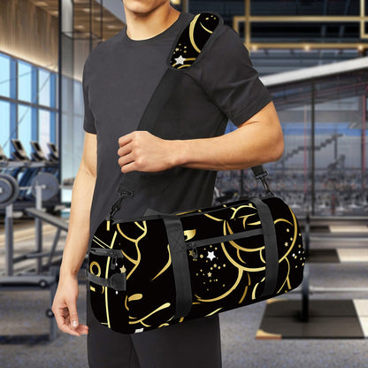 Gold And Black Aries Sign Print Gym Bag