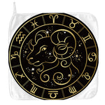 Gold And Black Aries Sign Print Hand Towel