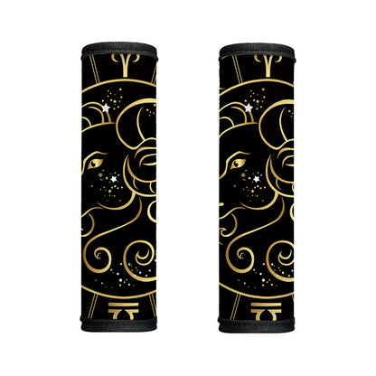 Gold And Black Aries Sign Print Handle Covers