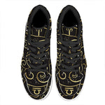 Gold And Black Aries Sign Print High Top Leather Sneakers