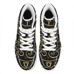 Gold And Black Aries Sign Print High Top Leather Sneakers